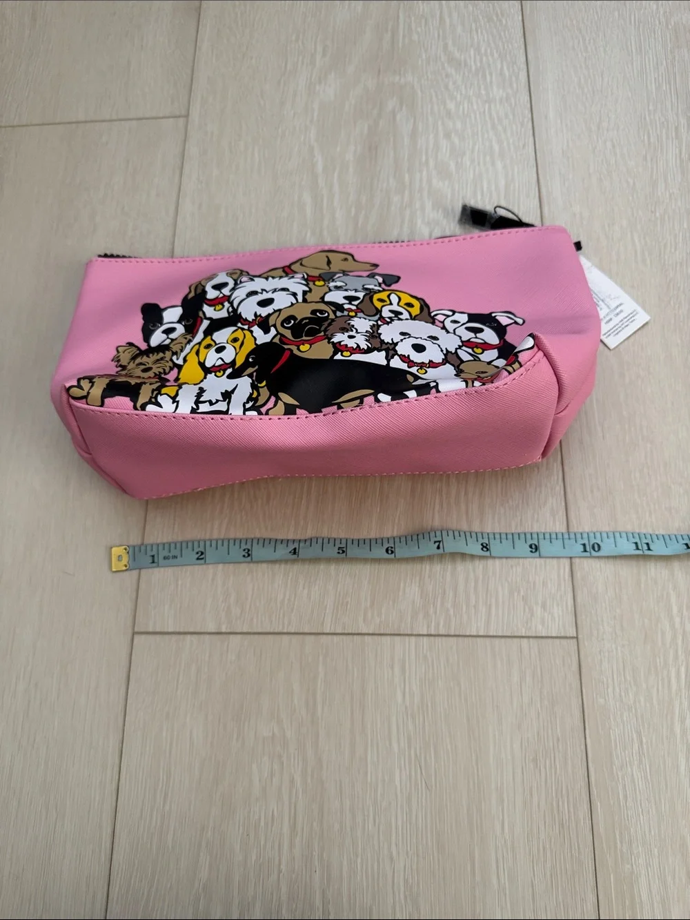 Marc Tetro Pink Dog Print Cosmetic Pouch